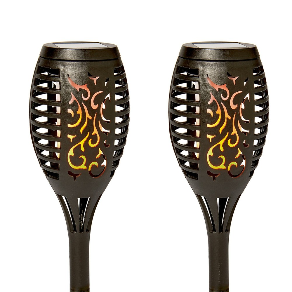 2 Pack LED Solar Flickering Flame Torch Garden Lights