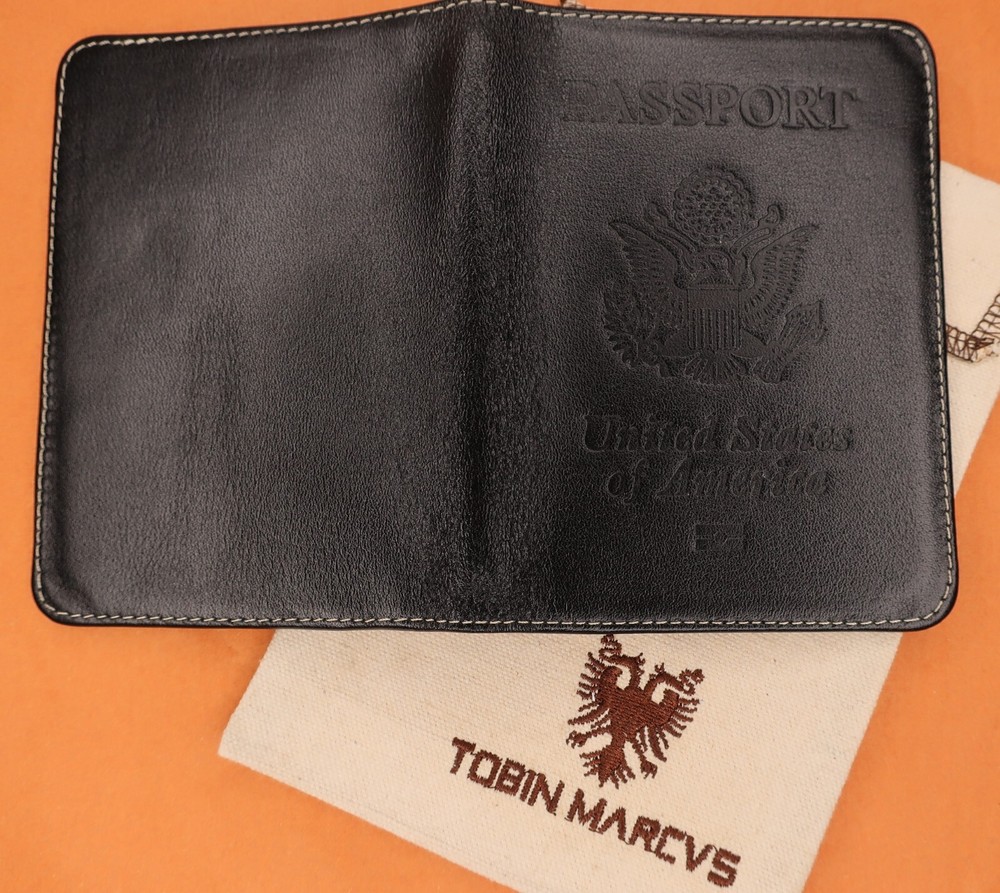 US Crest RFID Blocking PASSPORT WALLET HOLDER Case Alpaca Leather