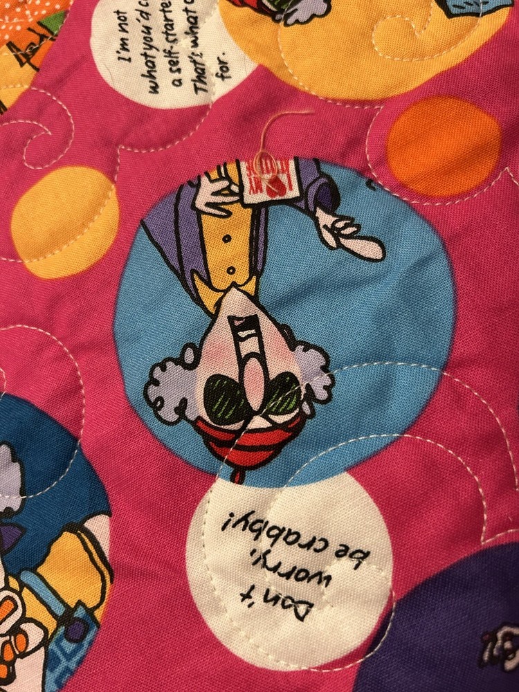 Lap Wall Quilt MAXINE Funny Old Lady Comic Patchwork Blocks 45" x 38" Cats - B18