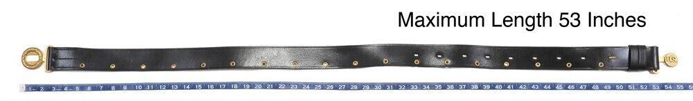 US Officers Black Leather Belt with Oak Leaves Military New