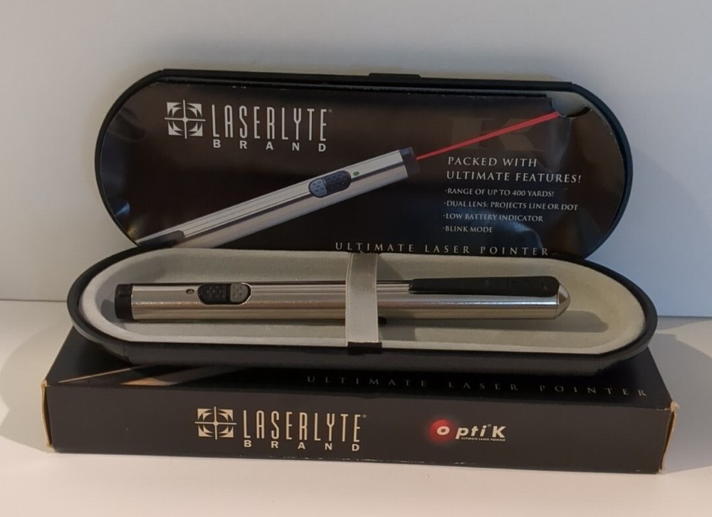 LaserLyte optik opti K Red Laser Pointer, Case, & Instructions 400 Yds o pti K