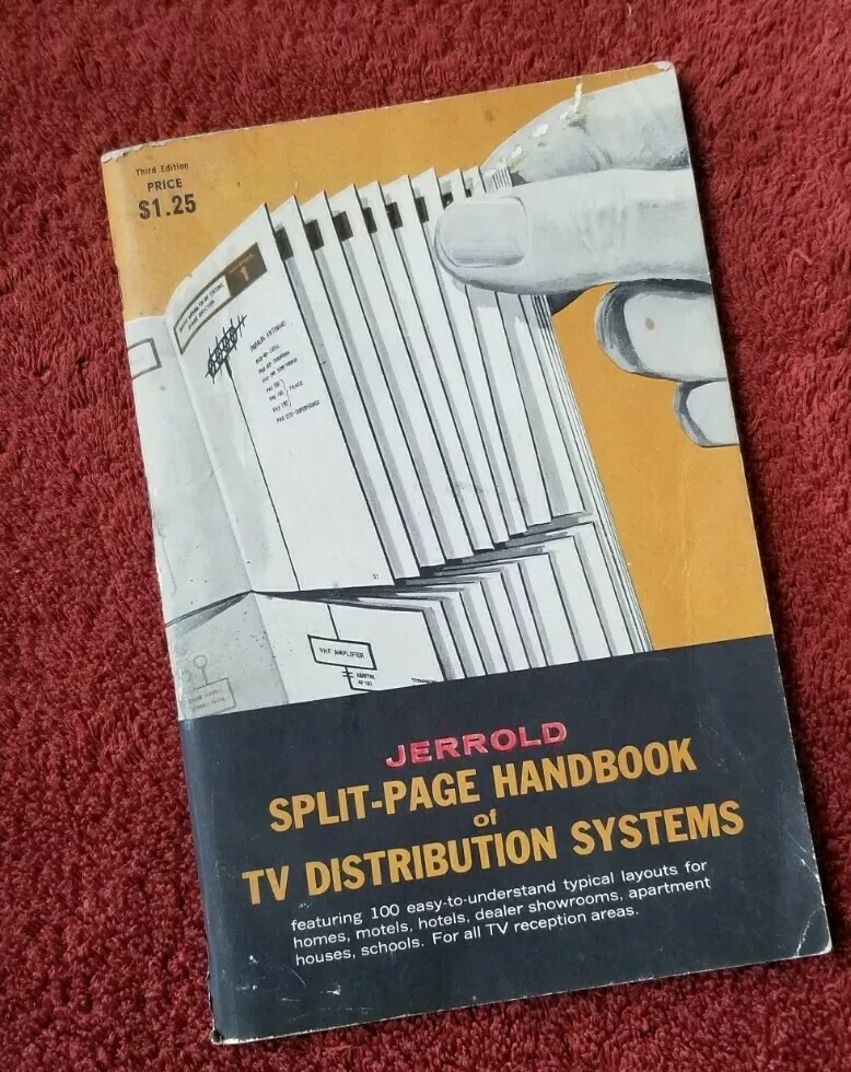 Vintage TV Distribution 1966 Systems Handbook Jerrold Split Page Manual