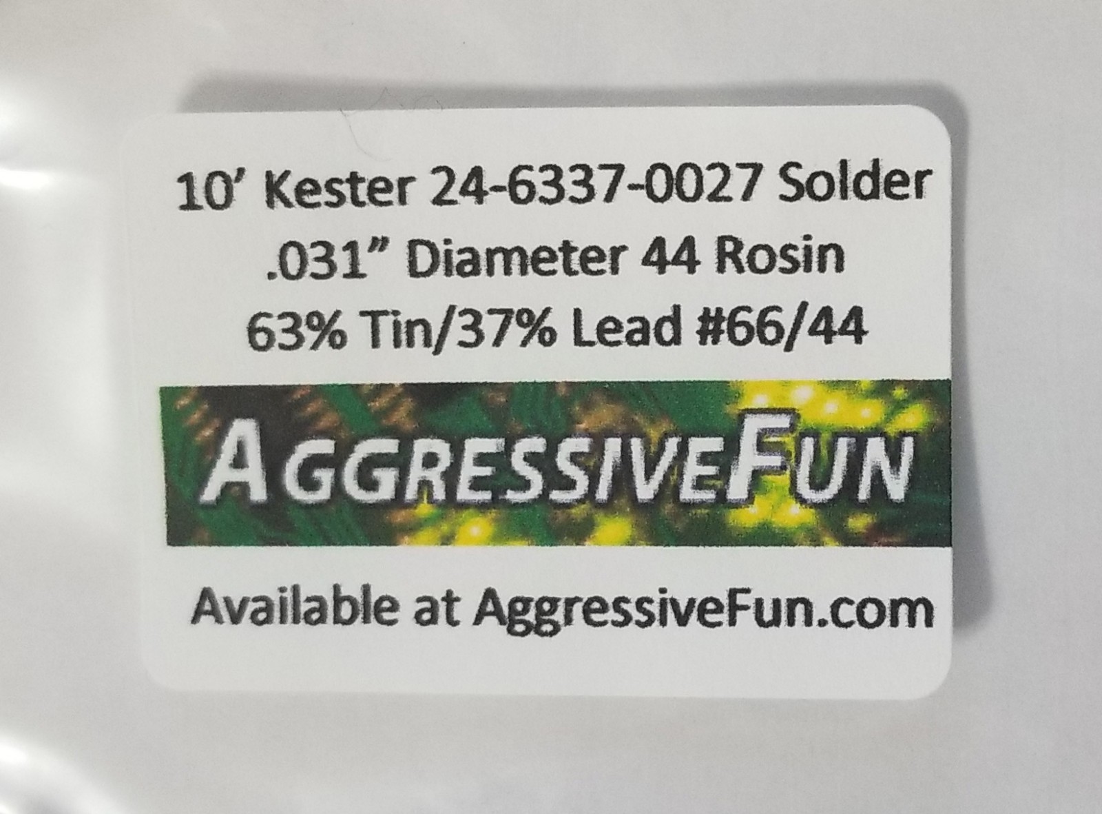 Kester 44 Rosin Core Solder .031" .8mm 63/37 Eutectic 24-6337-0027 30ft 1.1oz