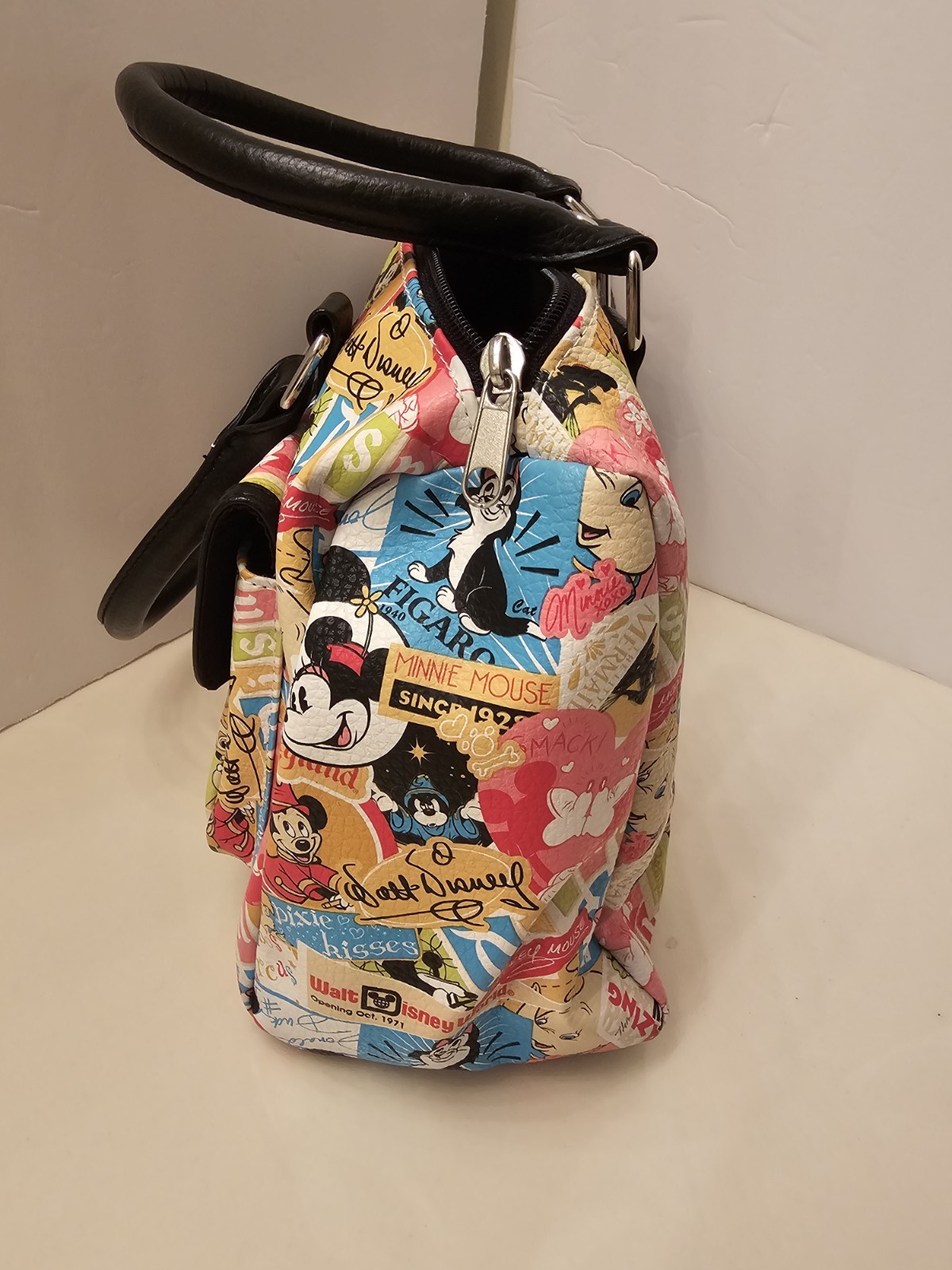 Disney Parks Mickey And Minnie Retro Print Satchel Bag/purse New From Disney