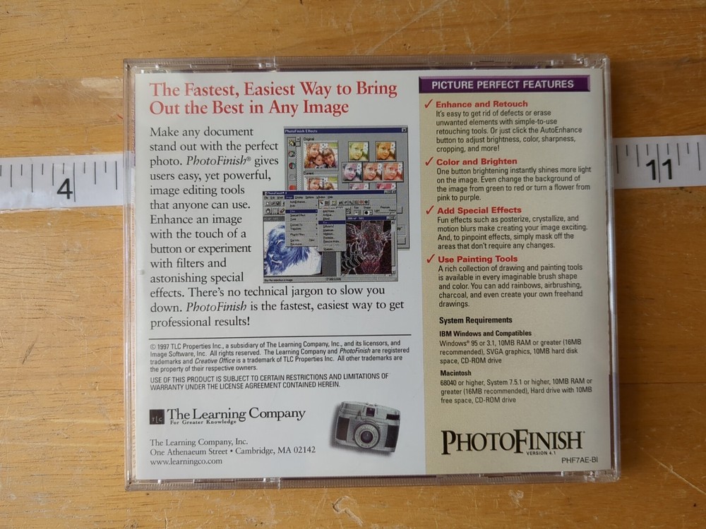 Creative Office Photo Finish Version 4.1 CD Image Editing & Paint Tools