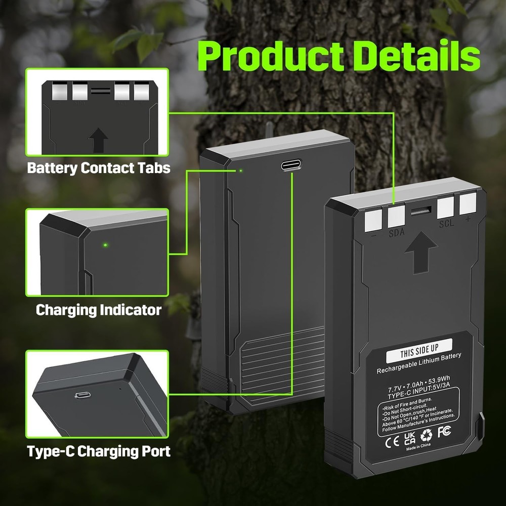 Replace Rechargeable LIT-22 Battery Compatible For Trail Camera Flex-M Flex G-36