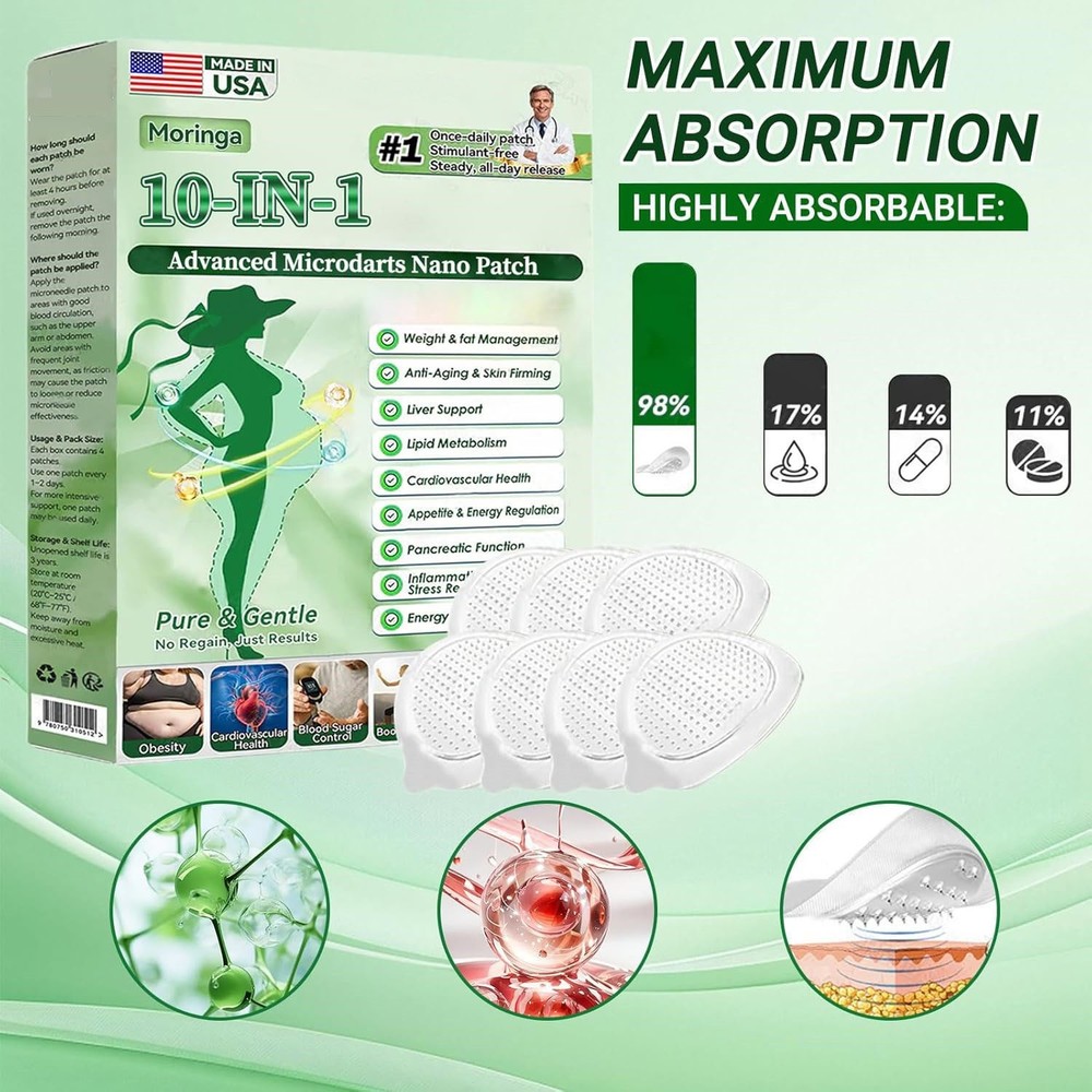 Moringa 10 in1 Advanced Microdarts Nano Patch Slimming Weight Loss Firming Patch