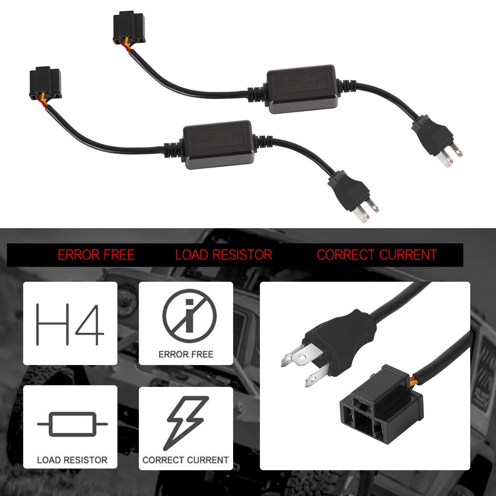 H4 9003 Headlight Canbus LED Decoder Error Free Anti Flicker Load Resistor 2Pcs