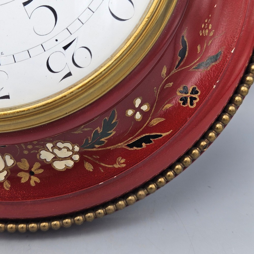 John Wanamaker Red Tole Wall Clock