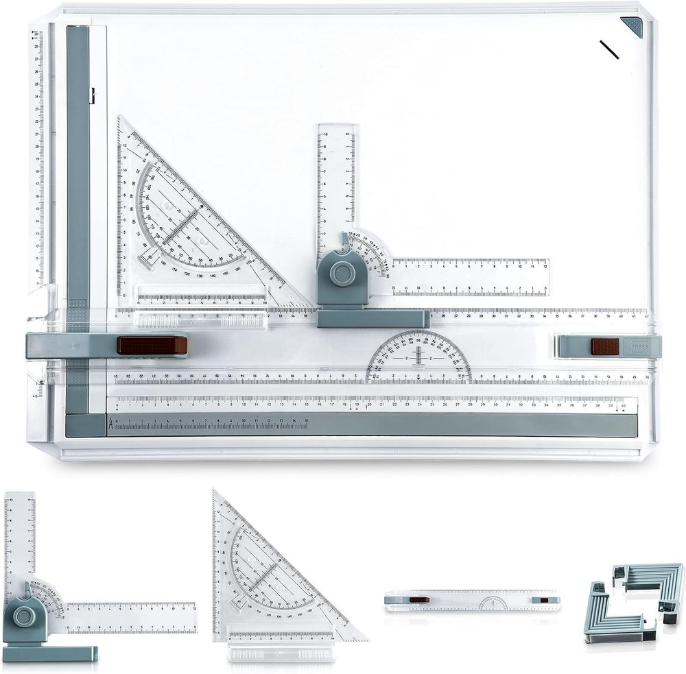 A3 Portable Drawing Board Multi-Function Metric Drafting Table Drafting Board W/