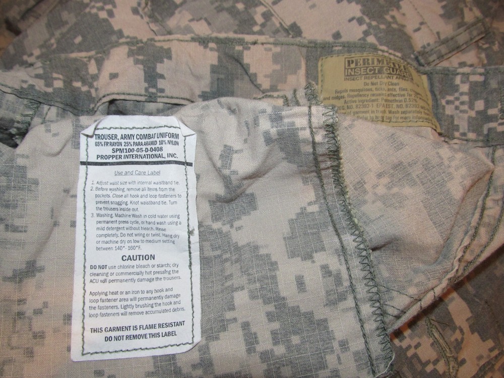ACU Digital Camo Pants Army Flame Resistant Bug Repellant Medium Short