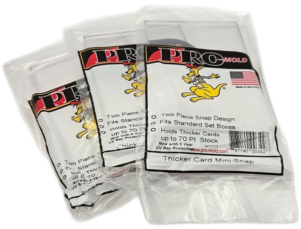 (Pack of 3) Pro-Mold Thicker Card Mini Snap Tite Holders 70pt PC3 Jersey Cards