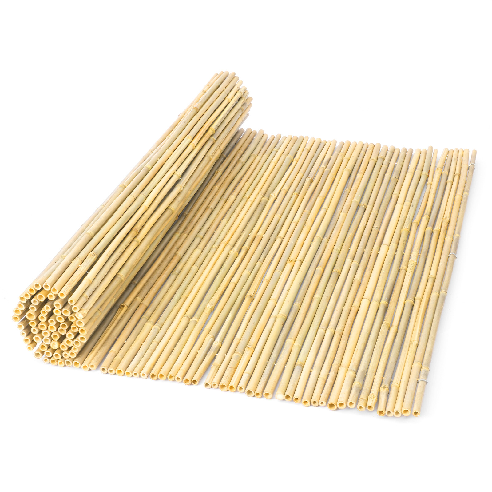 VEVOR Natural Rolled Bamboo Fence Bamboo Panel 4 ft H x 8 ft L x 0.75 in D.