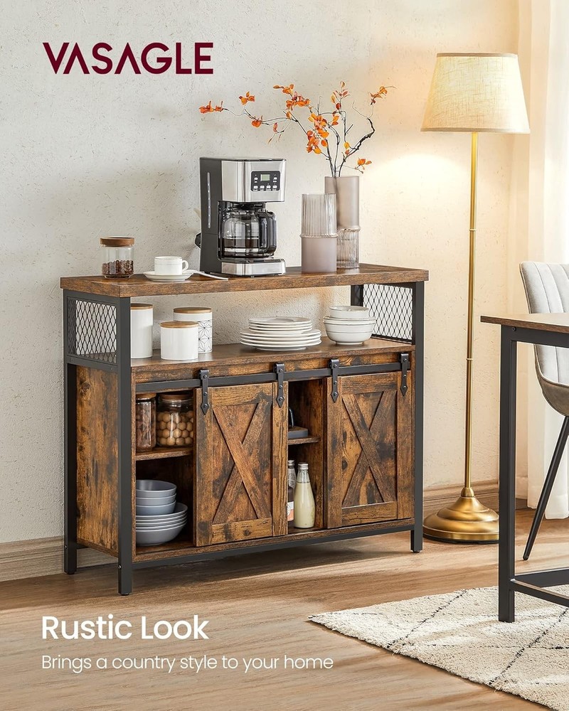Versatile Coffee Bar Storage Cabinet with Adjustable Shelves - Sturdy Design