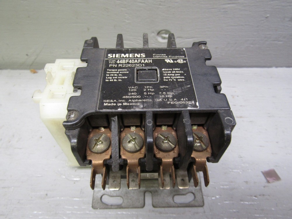 Siemens 44BF40AFAAH Contactor - Only one Half