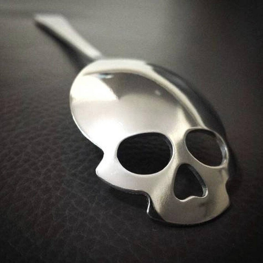 2 Skull Spoon Set, Sugar Skull Spoon, Gothic Kitchen Accessory, Skulls, Oddities
