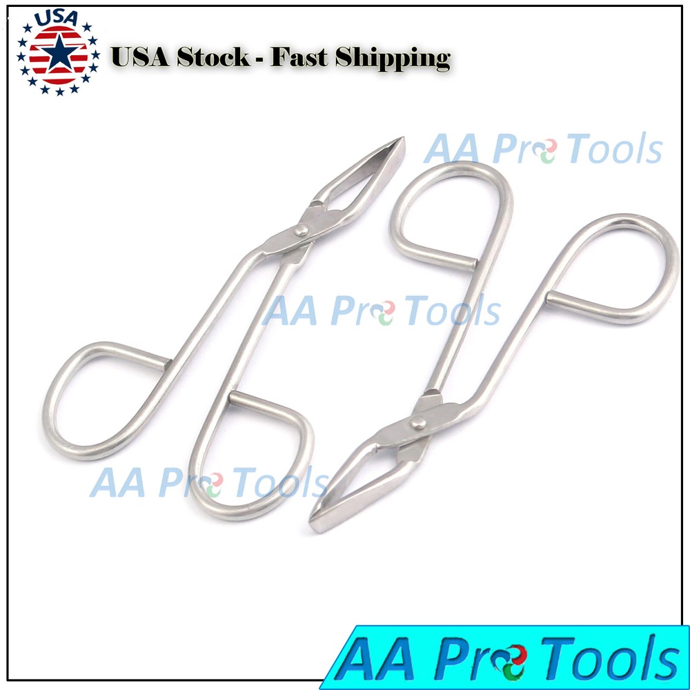(2 Pack) Scissors Shaped Eyebrow Straight Tip Tweezers Clip