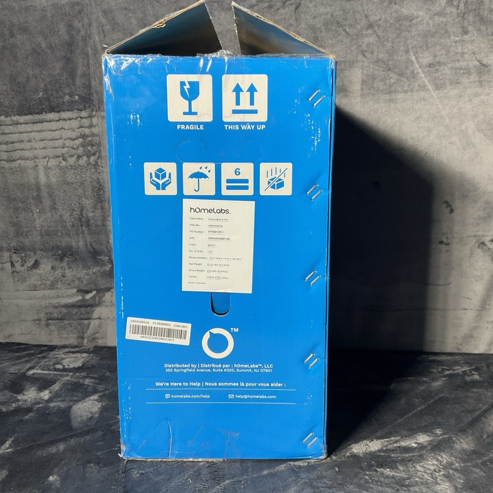 HomeLabs 8 Pint Dehumidifier White OPEN Box