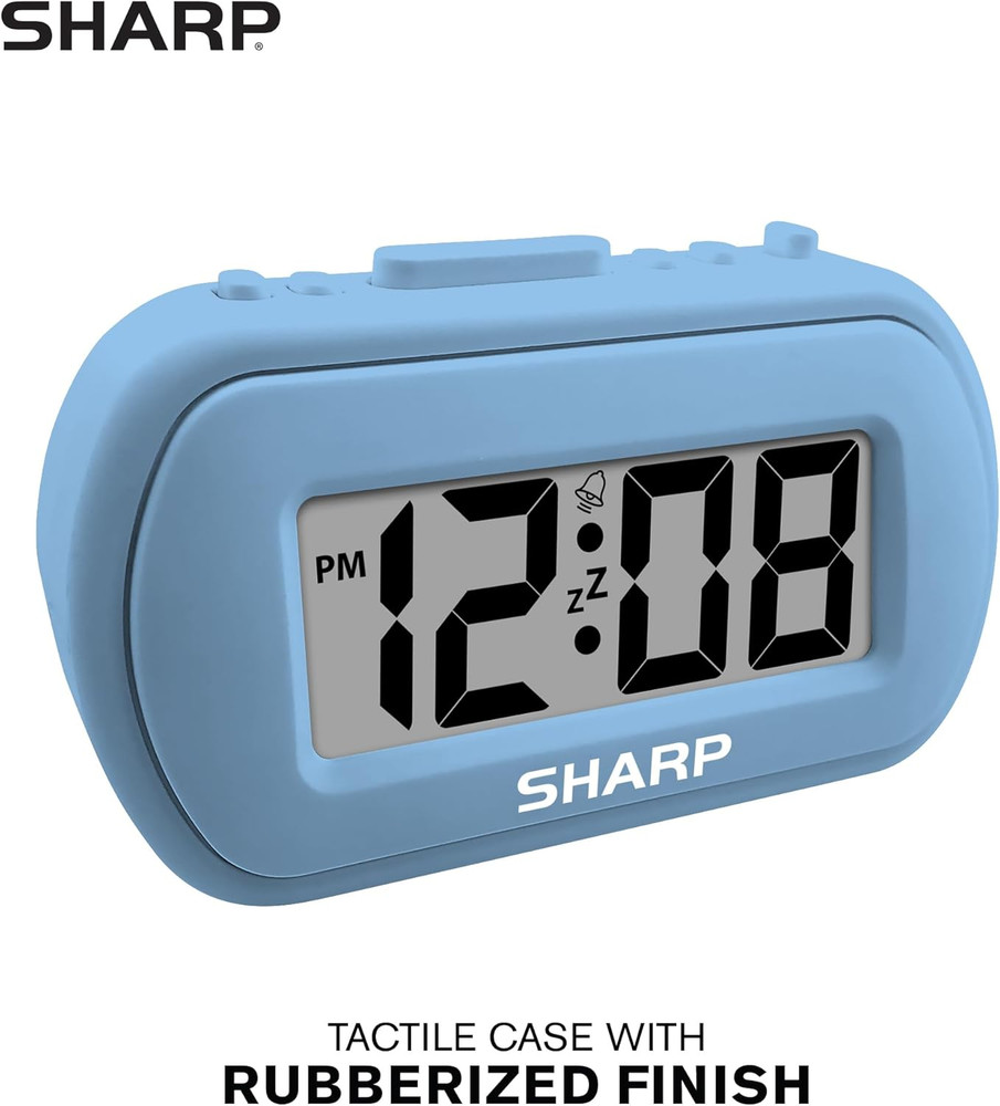 Digital Alarm Clock – Tactile Case with Soft Rubberized Finish - Battery Operate