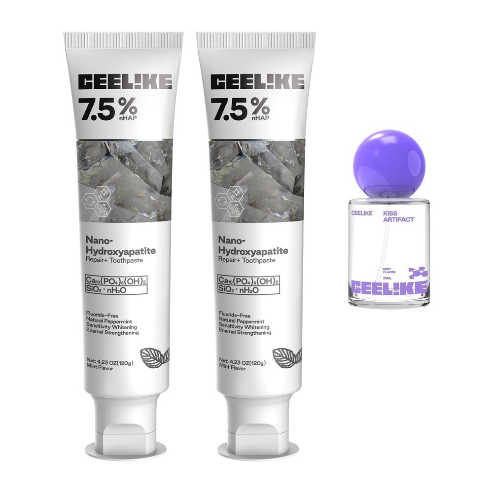 CEELIKE 7.5% nHAP  Toothpaste - 2Packs + Probiotic Oral Spray - 1Pack