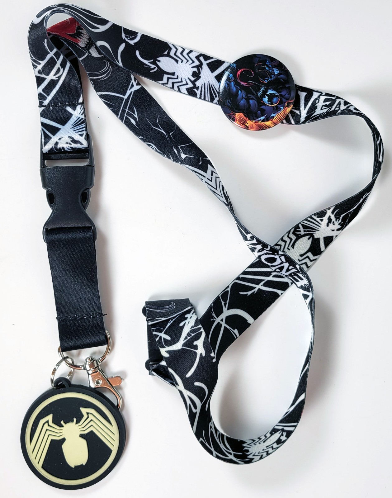 Lot of 4 Marvel Lanyard ~ Venom, Punisher, Ghost Rider, Daredevil with Pins