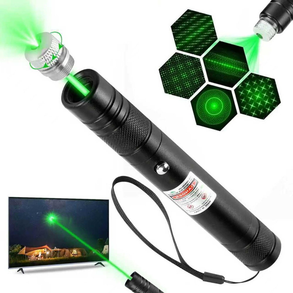 High Power Green Laser Pointer with Removable Star Cap, Long Range Single Pinpoi