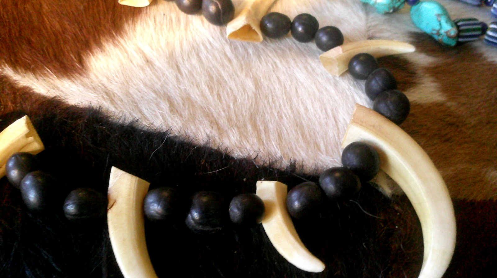 PAPUA NEW GUINEA Lot Two Necklaces SKULL Boar Tusks