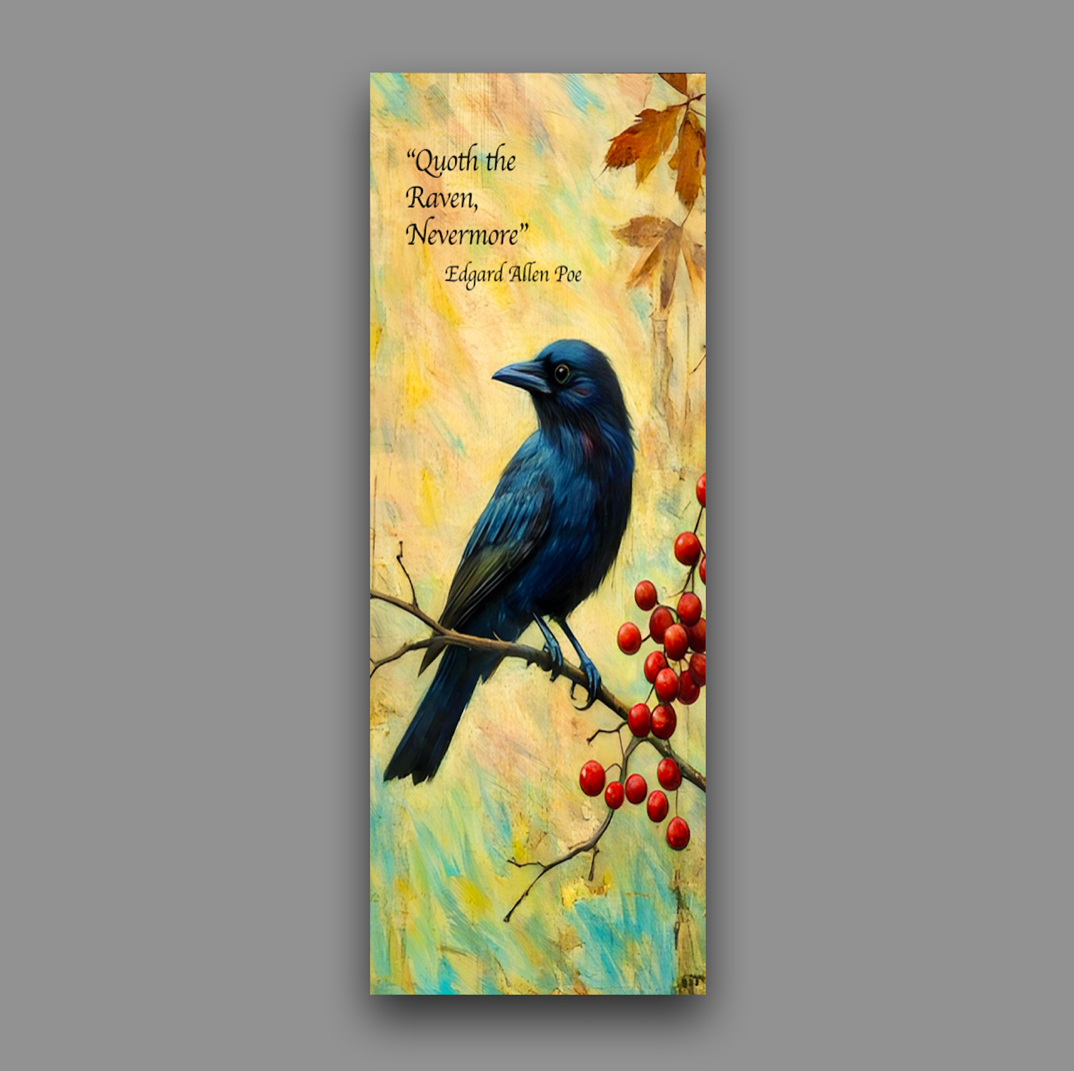 Quoth the Raven bookmark quote by Poe unique page saver gift for readers