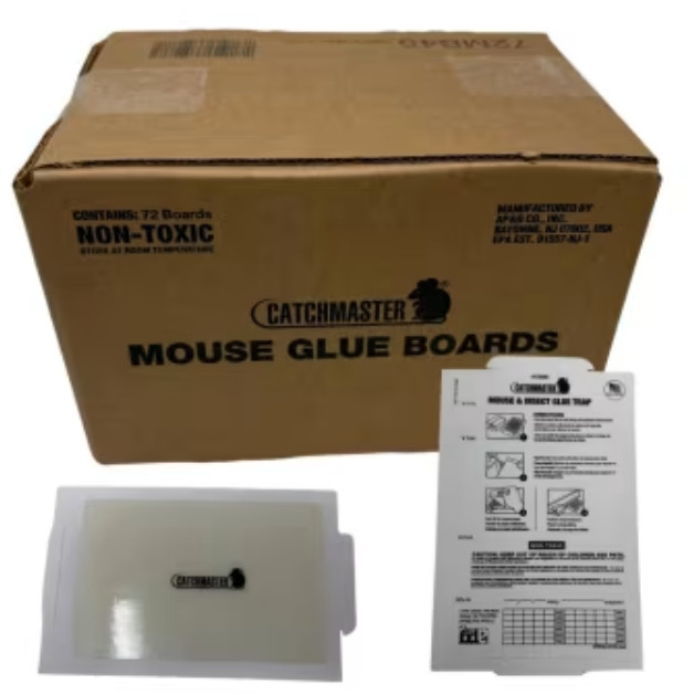 72 Catchmaster Mouse Insect Glue Boards 72mb Mice Roach Spider Flea Sticky Trap"