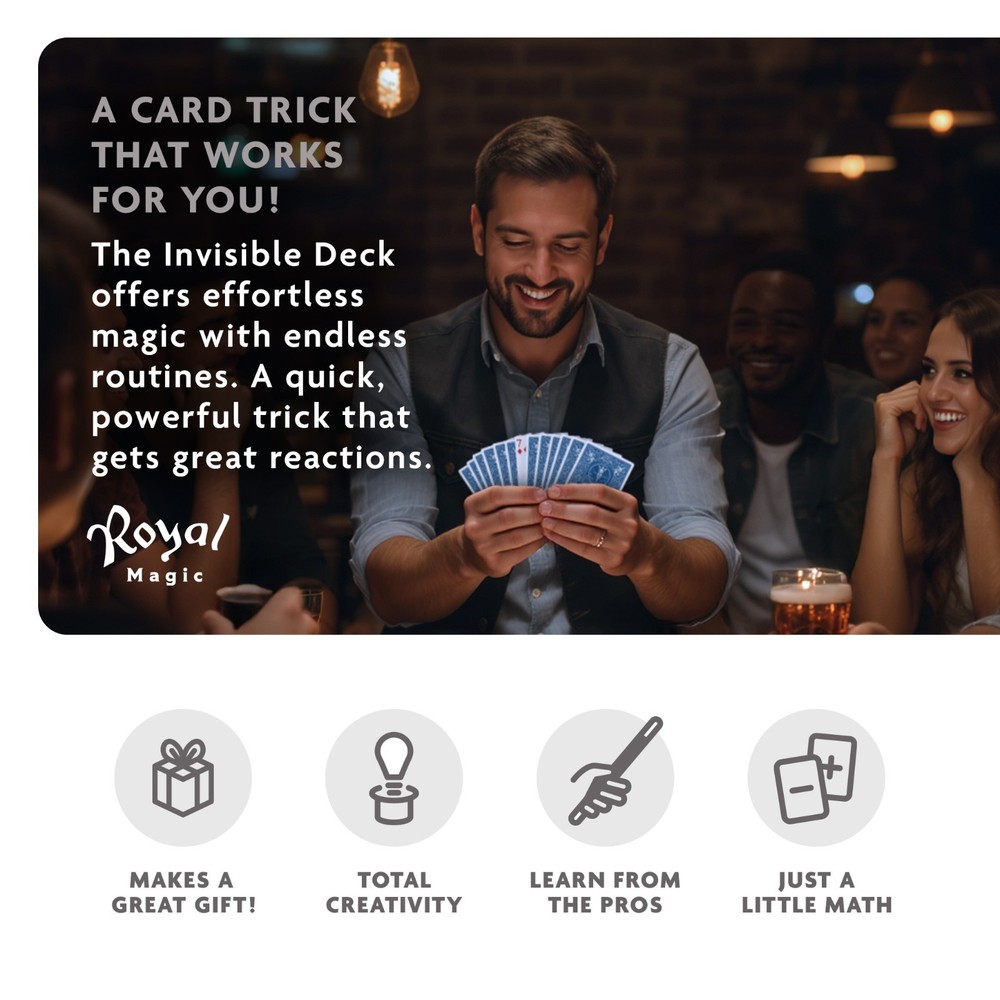 Invisible Deck Magic Trick Bicycle Playing Cards with Instruction Guide