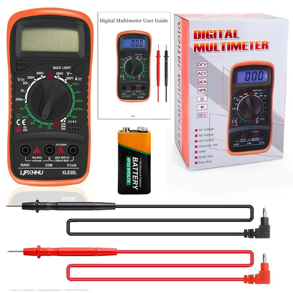 Digital Multimeter Voltmeter Battery Voltage Multi Tester Continuity Ohm Volt Am