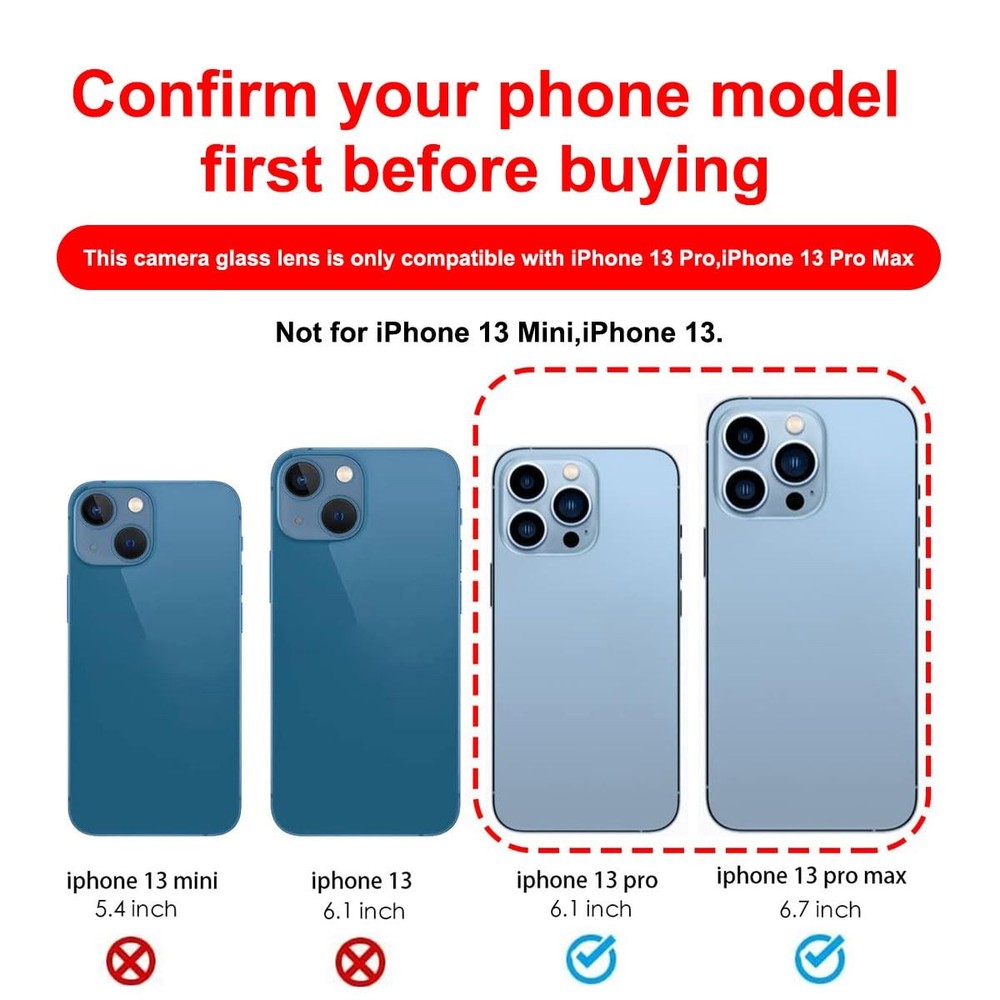 Perzework OEM Back Camera Glass Lens iphone 13 pro / 13 max