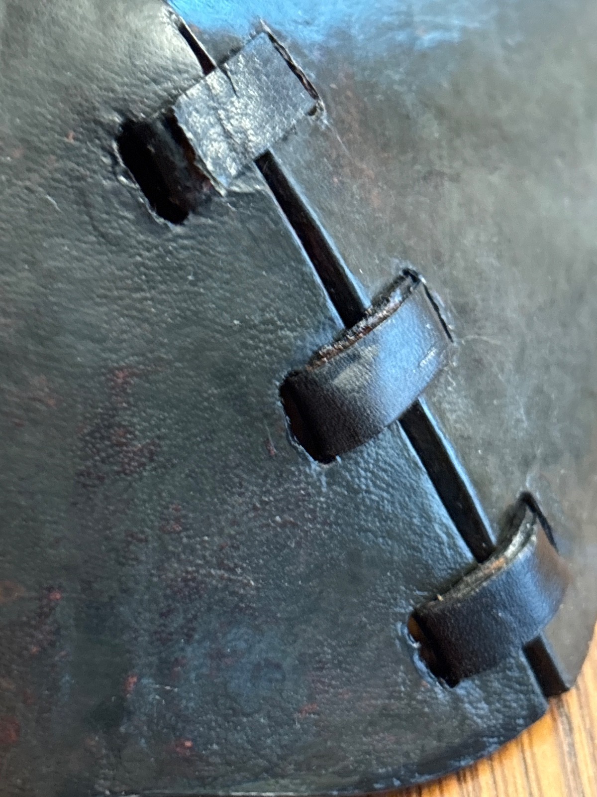 Peru Handcrafted Tooled Leather Bowl Tray Spanish 13.5"x 11.75 Free Shipping!