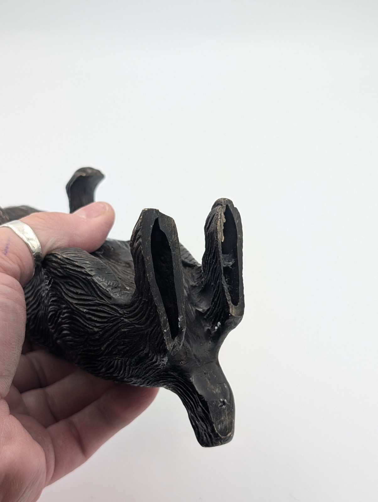 Vintage Bronze Standing Rabbit Hare Doorstop Figurine Sculpture Heavy Bronze Art