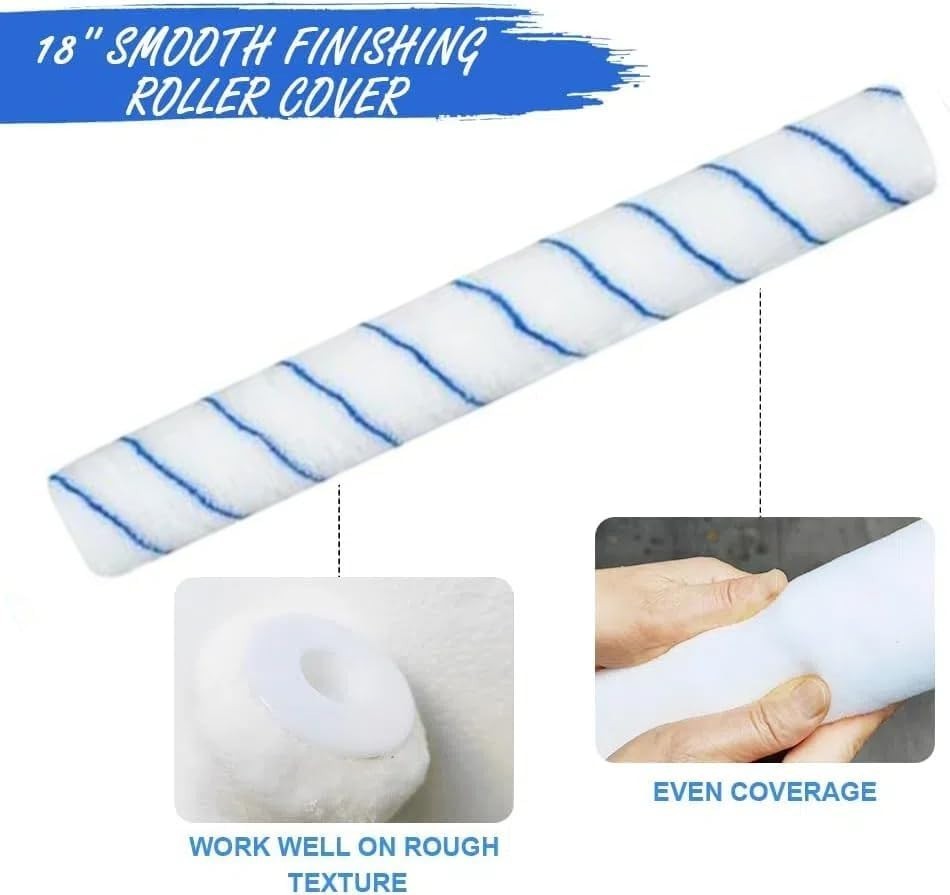 Easy Paint Roller System with 12-20 Inch Adjustable Frame and Microfiber Sleeves