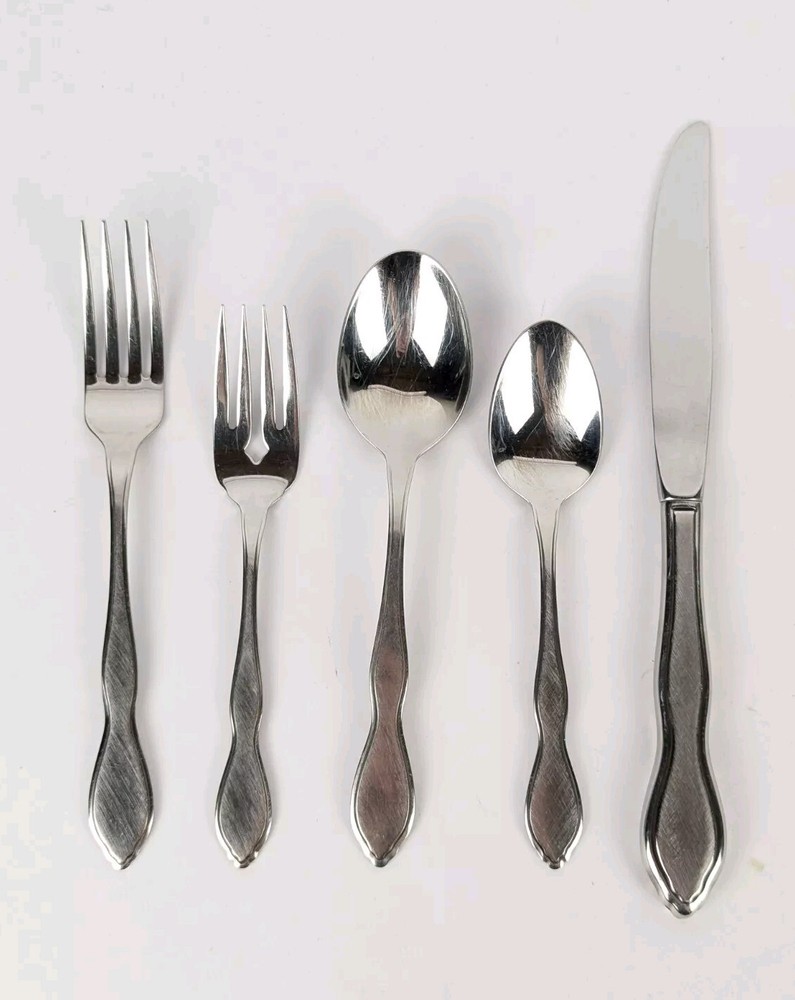 5 Pc Oneida Rogers TWILIGHT Place Setting Burnished Stainless Flatware