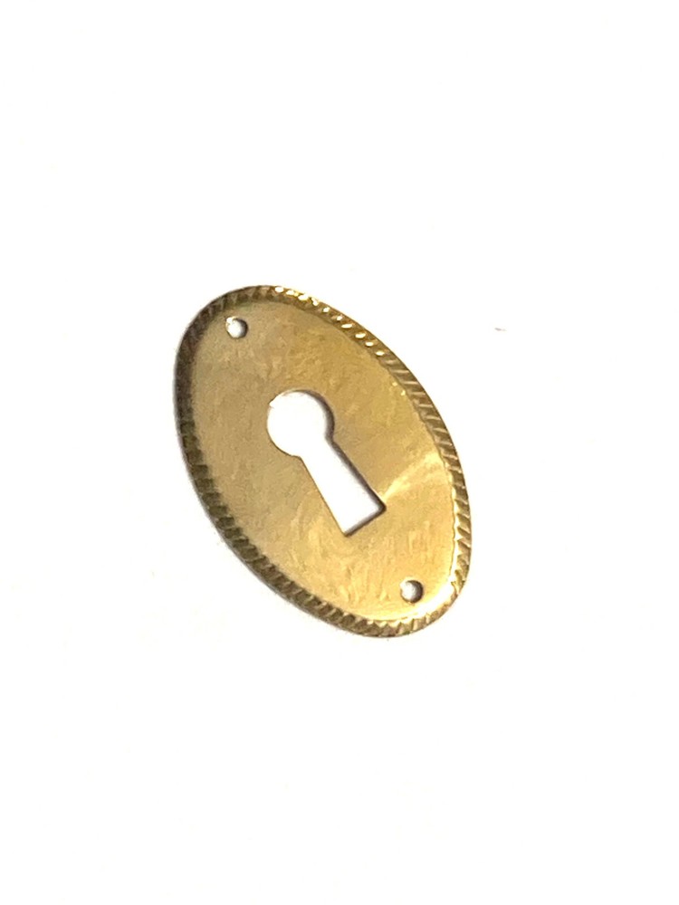 Keyhole Cover Bright Brass With Serated Edges For Drawers Doors