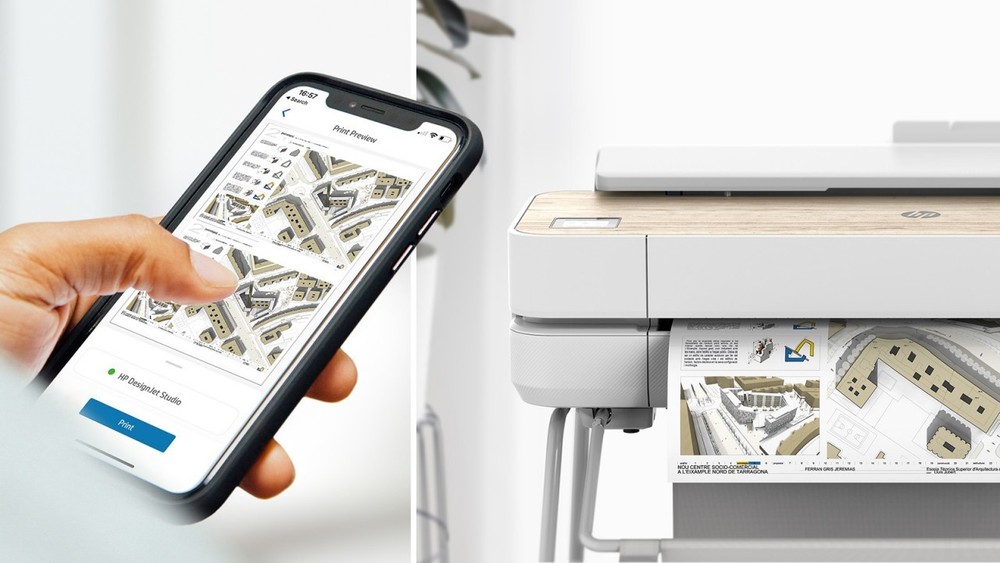 HP DesignJet Studio 36" Wide Format Plotter Color Printer CAD Arch Plans Printer