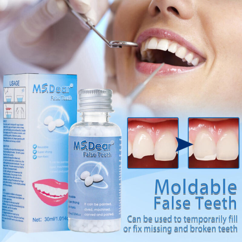 False Teeth Solid Glue Temporary Tooth Repair Moldable Fix Broke Gap Teeth 30ml