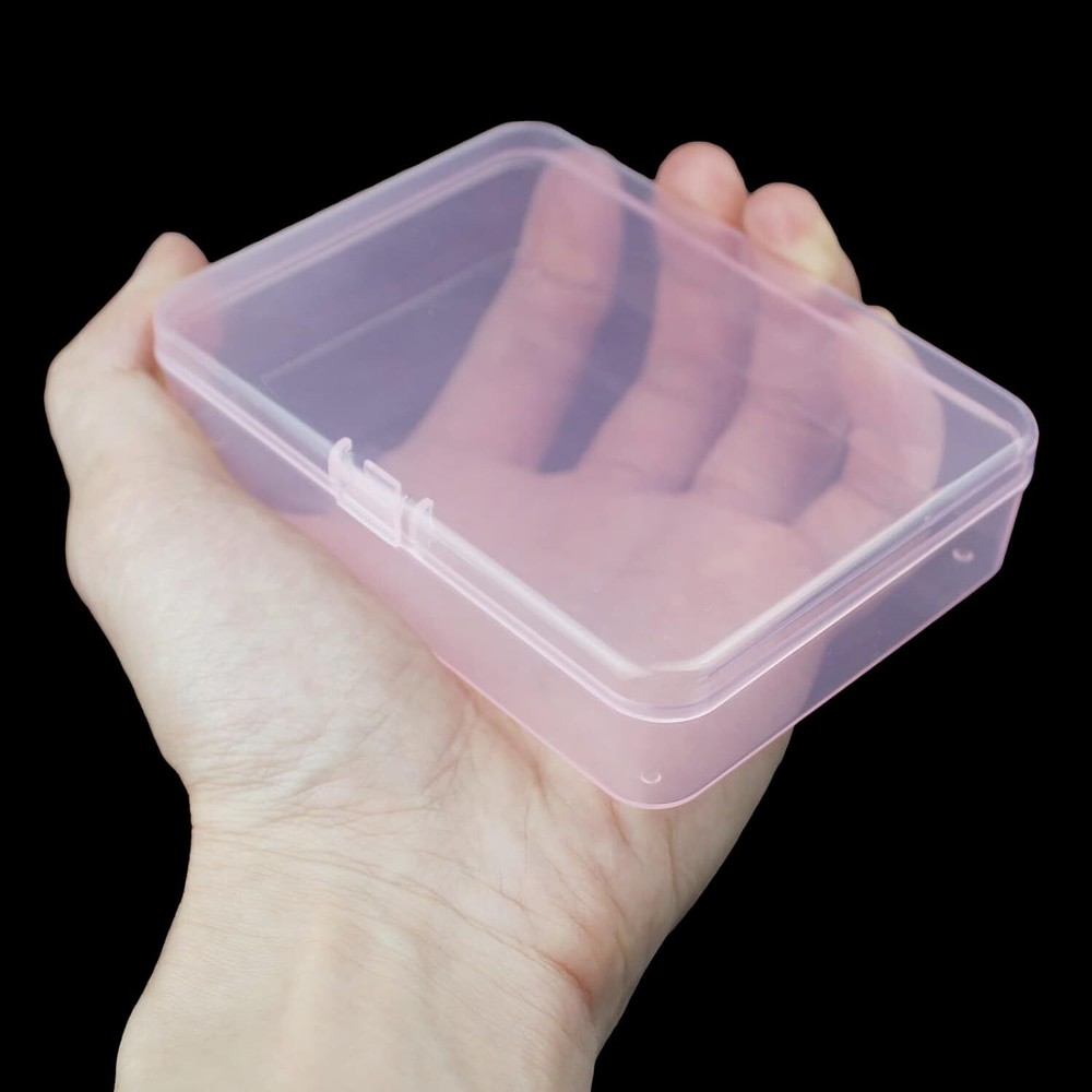 Goodma 8 Pieces Rectangular Plastic Boxes Empty 4.5 x 3.3 x 1.1 inch, Pink