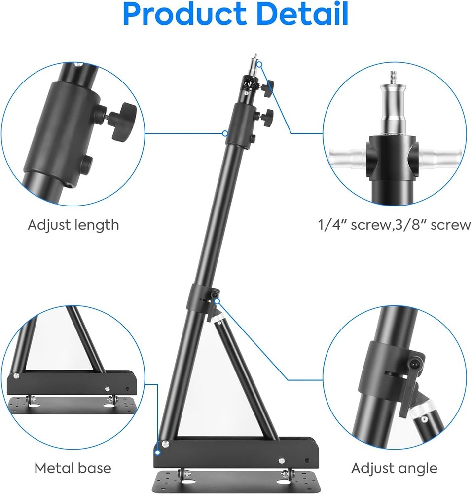 Ring Light Wall Mount Boom Arm, 51Inch/130Cm Adjustable Triangle Wall Mounted Su