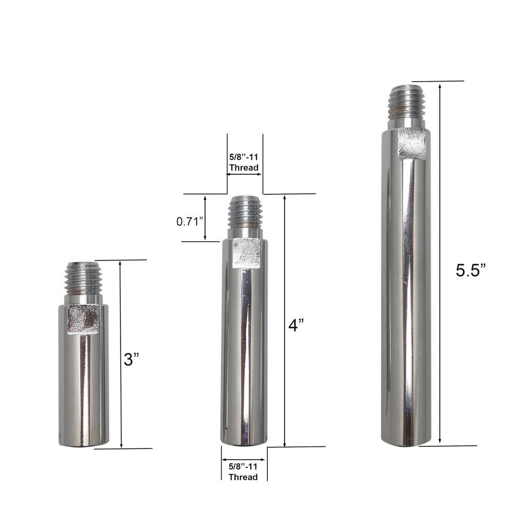 Gaquolam 5/8"-11 Thread Angle Grinder Extension Shaft Buffer Backing Silver