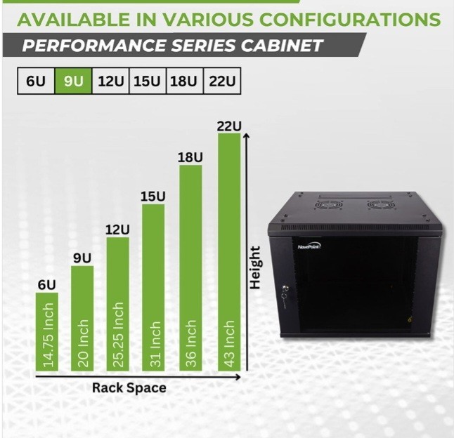 navepoint 9u wall mount rack 00301082