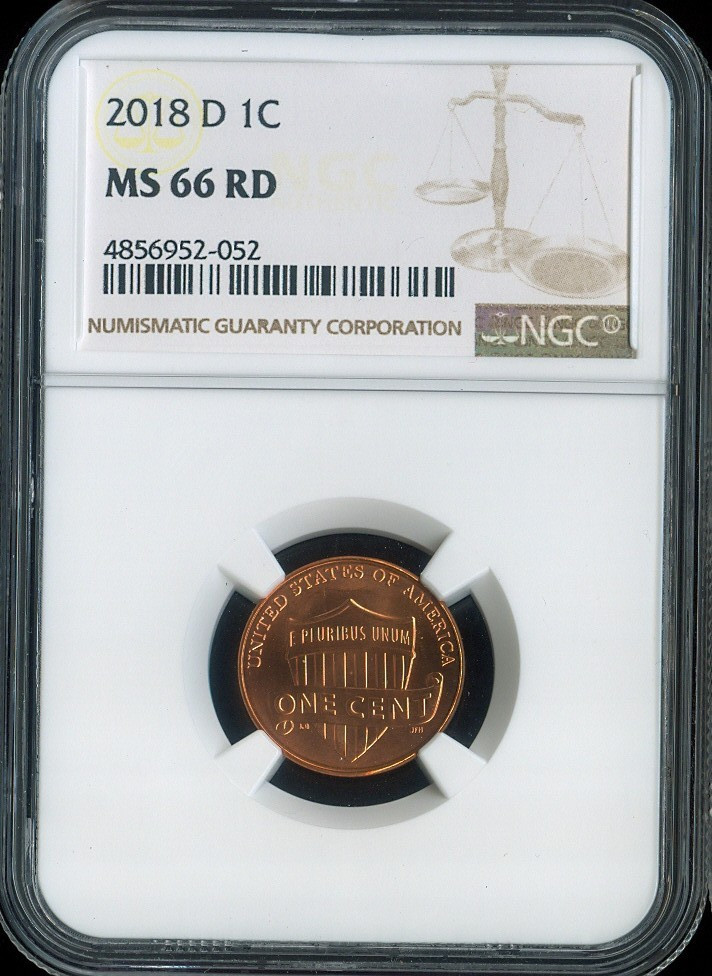 2018-D Lincoln Cent NGC MS66 RD Quality