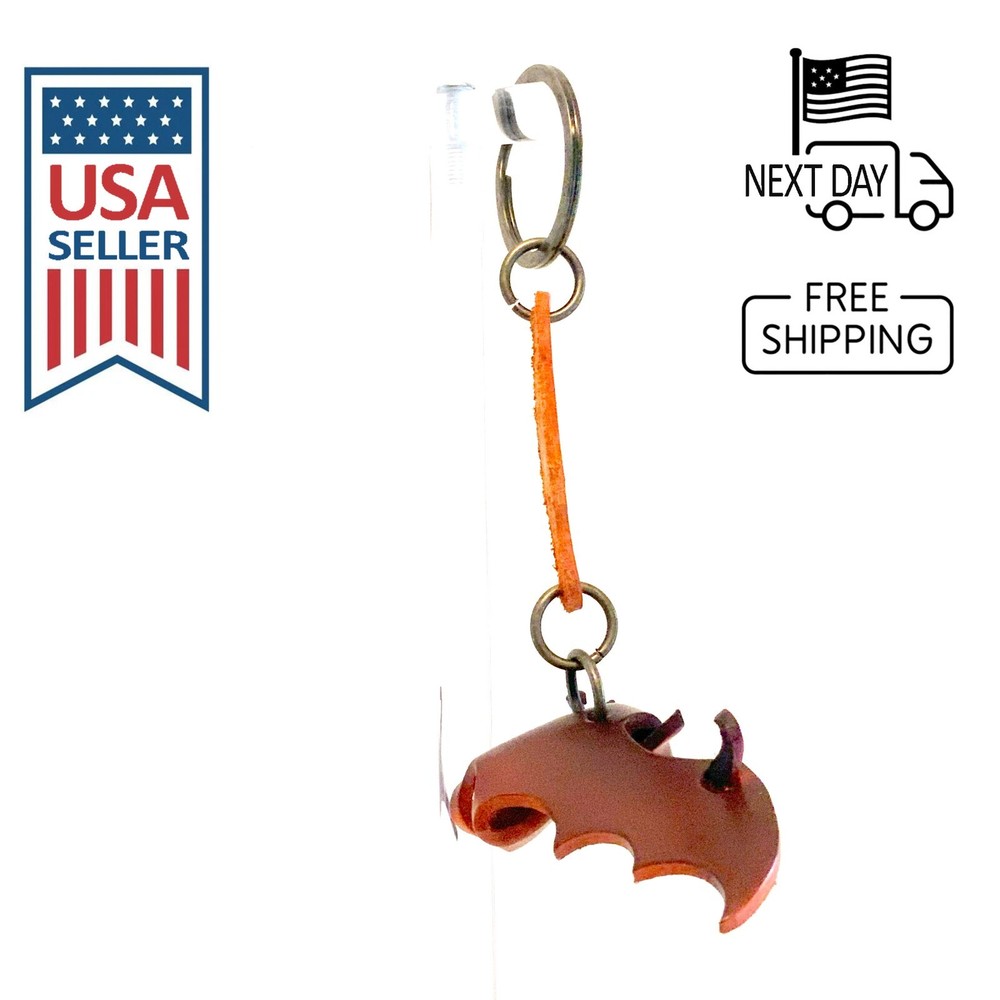 Bat Handmade Leather Keyring
