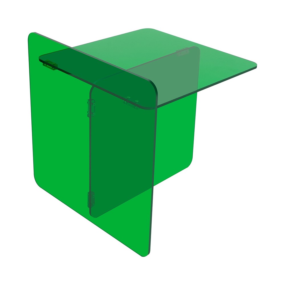 Acrylic Side Table, End Table, Free Standing Green Modern Bedside Table