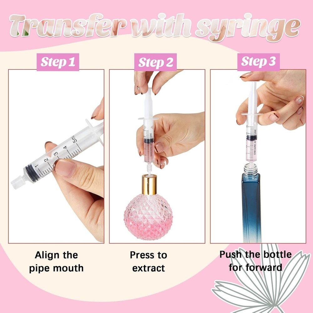 25 Pcs Perfume Refill Tool Kit Plastic Clear Dispenser Transfer Tools