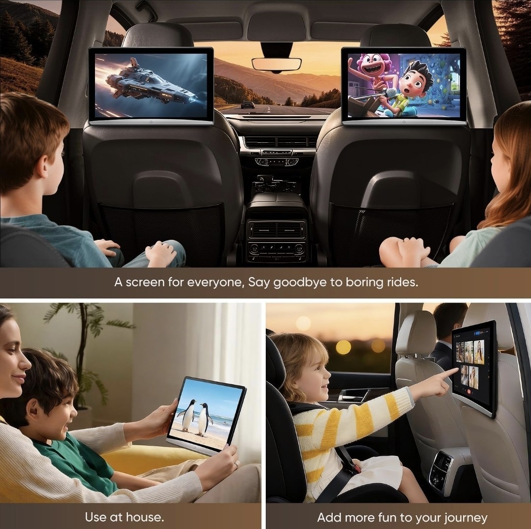 10.8-inch Android 13.0 Car TV Headrest Monitor for Car Back Seat WiFi, HDMI,