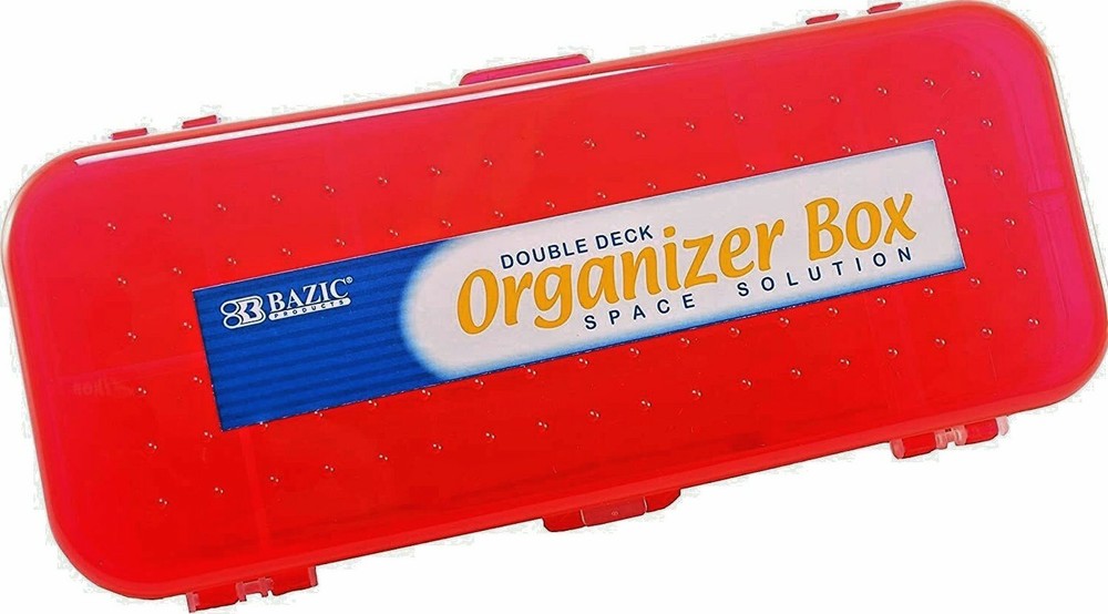 2 Double Deck Organizer Boxes, 8.25" School supplies & craft box
