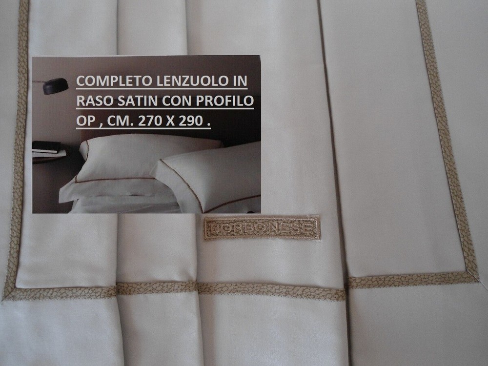COMPLETE BORBONESE SATIN 100% COTTON SHEETS WITH OP PROFILE DOUBLE